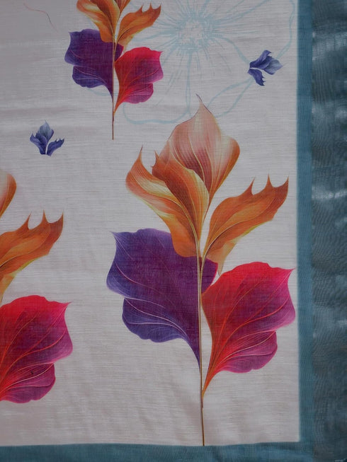 Vasthrlay Printed White1 White Saree