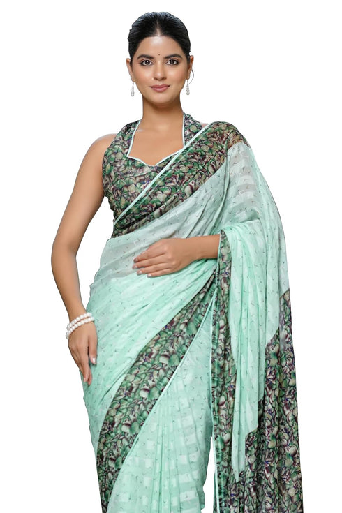 Vasthrlay Fashion Georgette Geometric Printed Ethnic Wear