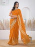 Vasthrlay Georgette Printed Unstitched Orange Saree