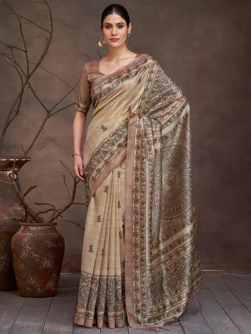 Vasthrlay Madhubani Printed Unstitched Hs Ethnic Wear