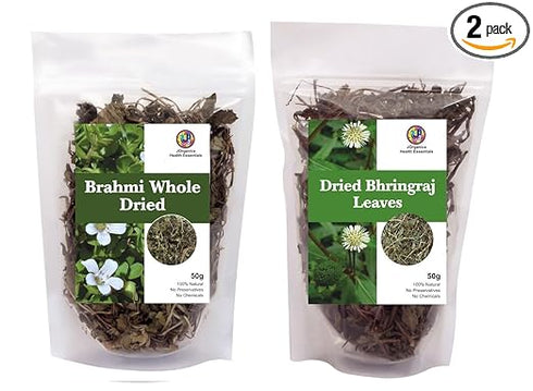 Jioo Organics Bhringraj Dry Leaves and Dry Brahmi Leaves