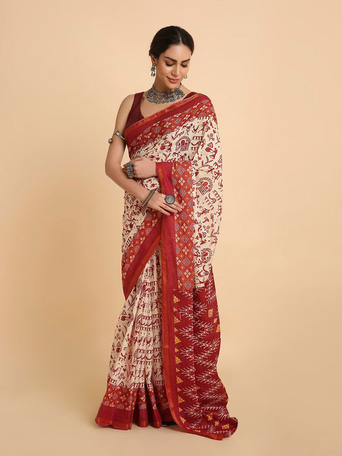 Vasthrlay Lightweight Breathable Traditional Printed Saree