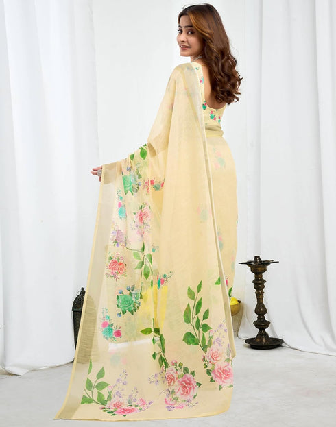 Vasthrlay Unstitched Readymade Traditional Pink Saree