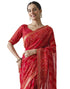 Vasthrlay Georgette Bandhani Unstitched Purple Saree