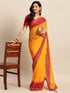 Vasthrlay Chiffon Bandhani Printed Yellow Saree