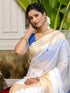 Vasthrlay Special Weaving Unstitched White Saree