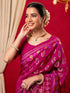 Vasthrlay Vichitra Printed Unstitched Maroon Saree