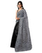 Vasthrlay Printed Chanderi Black And White Saree With Unstitched Blouse Piece