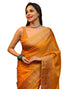 Vasthrlay Banarasi Kanjivaram Unstitched Teal Saree