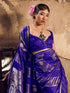 Vasthrlay Vasthrlaywomensbluesatinethnicmotifprinttasselsandlatkanssareewithunstitchedblousepiece Sareeforwoman Designersareeforwomen Rj Ethnic Wear