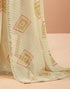 Vasthrlay Georgette Embroidery Unstitched Dark Green Saree