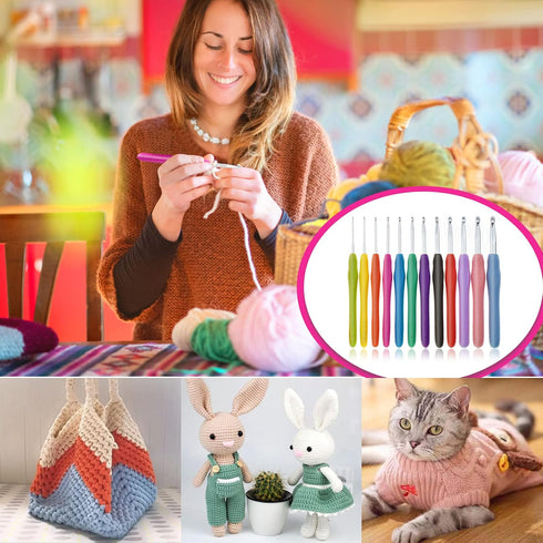 Crochet Hooks, 12 Sizes Crochet Hook Set, Crochet Kit for Beginners