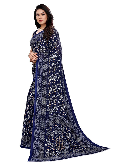 Vasthrlay Georgette Bandhani Printed Maroon Saree