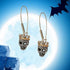 Halloween Gothic Skeleton Weird Skull Coronal Rhinestone Hanging Earrings