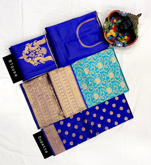 Vasthrlay Traditional Unstitched Kanjivaram Kanchipuram