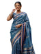 Vasthrlay Banarasi Weaving Teal Blue Saree With Teal Blue Unstitched Blouse Piece