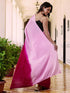 Vasthrlay Chinnon Padding Unstitched Rani Pink Saree