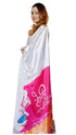 Vasthrlay Chanderi Printed Unstitched Cotton White Free Ethnic Wear