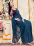 Vasthrlay Shimmer Georgette Lime Saree