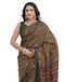 Vasthrlay Womens Printed Unstitched Dark Green Saree