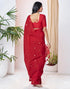 Vasthrlay Womens Sequence Unstitched Red Saree