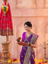 Vasthrlay Banarasi Weaving Navy Navy Blue Saree