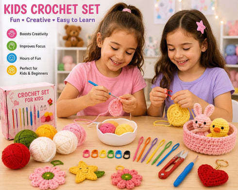 13 Pcs Complete Crochet Hobby Kits for Beginners 3 Random Yarn, 1 Crochet Hooks, 2