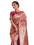 Vasthrlay Jacquard Banarasi Unstitched Mustard Saree