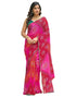 Vasthrlay Georgette Bandhani Unstitched Green Saree