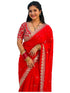Vasthrlay Red Embroidery Saree