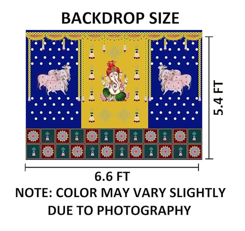 FLICK IN 1 Pc Ganpati Ganesha Backdrop Cloth