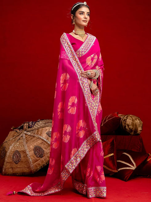 Vasthrlay Blouse Rust Saree