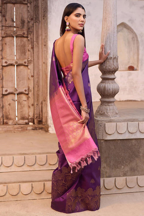 Vasthrlay Purple Tussar Woven
