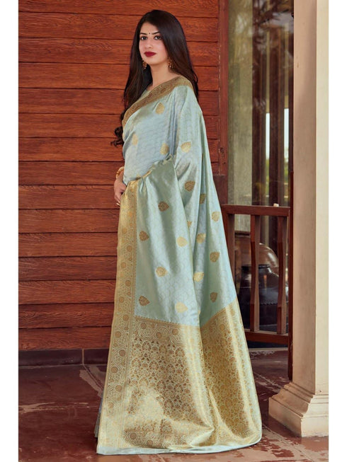 Vasthrlay Kanjivaram Unstitched Saree