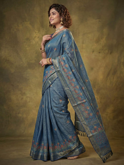 Vasthrlay Printed Handloom Unstitched Traditional Ethnic Wear