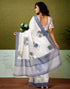 Vasthrlay Chanderi Printed Unstitched Blue Saree
