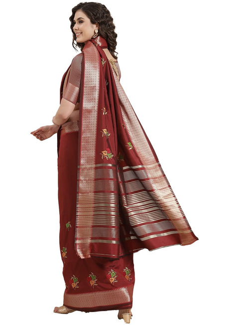 Vasthrlay Colourful Embroidery Saree