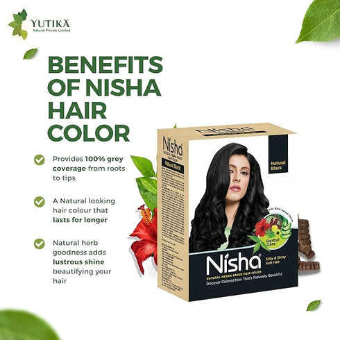 Nisha Henna Based Hair Color Natural Black 60g