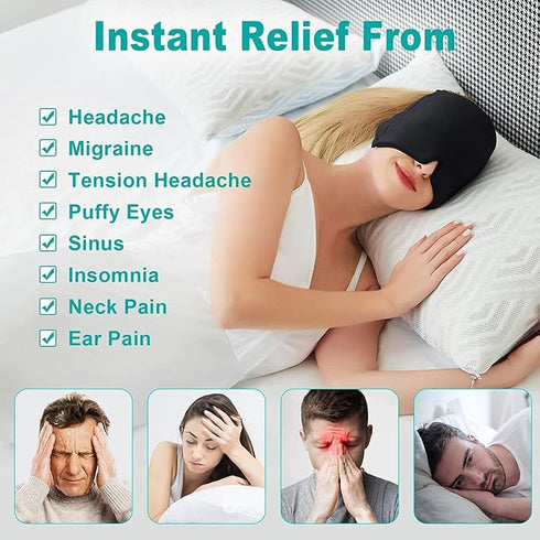 BEQWEEL Migraine Relief Cap And LI4 Acupressure Point Clip for Headache And Tension Relief Hot And Cold Therapy