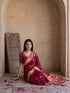 Vasthrlay Georgette Printed Unstitched Maroon Saree