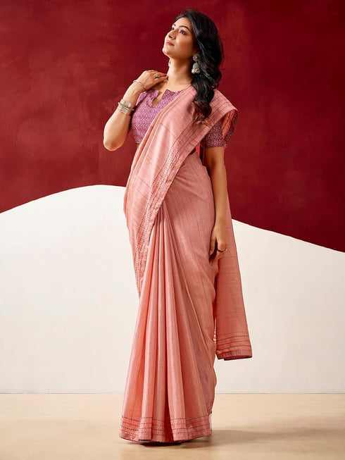 Vasthrlay Printed Weaving Maroon Saree