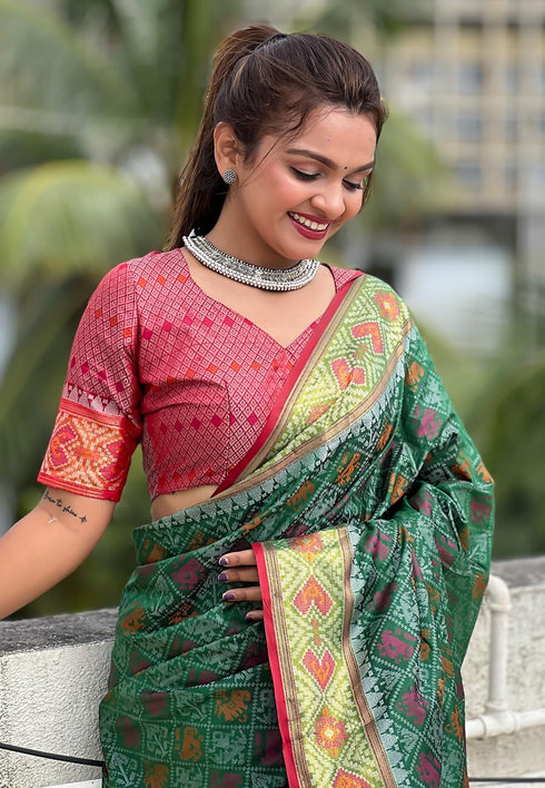 Vasthrlay Kanjivaram Patola Unstitched Ethnic Wear