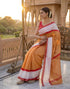 Vasthrlay Womens Printed Unstitched Yellow Saree