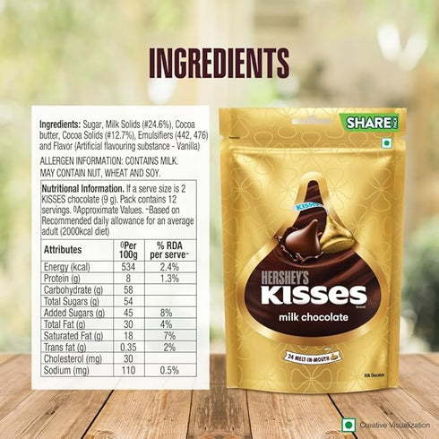 Hershey's Kisses Milk Chocolate Pack 108 g
