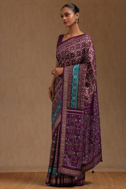 Vasthrlay Purple Patola Print