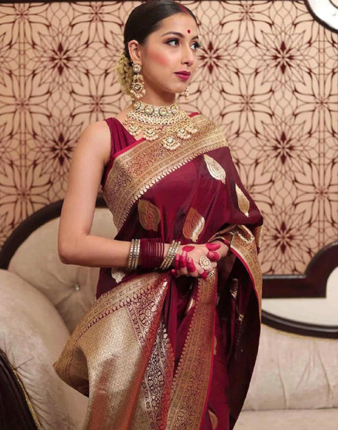 Vasthrlay Banarasi Jacquard Unstitched Dark Green Saree