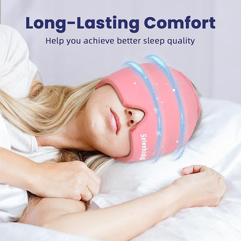SEIWEHIDO Migraine Headache Relief Cap Head Ice Pack Wrap Cold Cap Hat for Migraines Headache