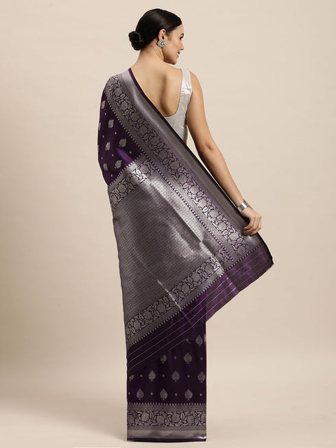 Vasthrlay Silver Banarasi Saree
