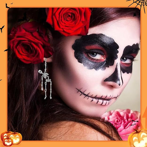 Halloween Earrings Skeleton Earrings Funny Punk Gothic Skull Earrings