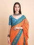 Vasthrlay Cotton Printed Mulmul Blue Saree